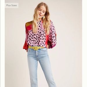 Anthropologie BL-NK Miranda peasant blouse